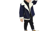 Load image into Gallery viewer, Baby Boys Girls Toddler Navy Soft Warm Winter Jacket Collared Zipped Fleece Coat