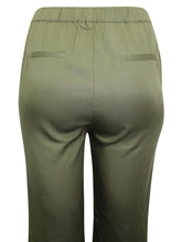 Load image into Gallery viewer, Ladies Lily Ella Khaki Pull On Elasticated Full Length Plus Size Trousers
