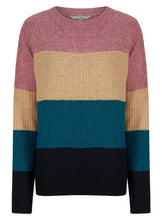 Load image into Gallery viewer, Ladies Striped Color Block Soft Knit Jumper