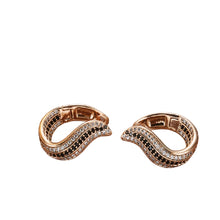 Load image into Gallery viewer, Ladies Rose Gold Curly U Shape Natural Crystals Earrings