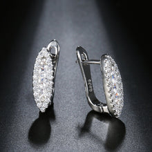 Load image into Gallery viewer, Ladies S925 Gold Silver Eye Shape Crystals Earrings