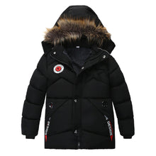 Load image into Gallery viewer, Kids Girls Boys Faux Furry Trim Detachable Hood Winter Coat