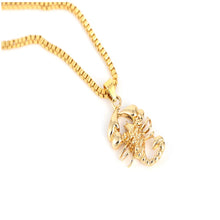 Load image into Gallery viewer, Unisex Gold Crawling Scorpion Pendant Thick Link Chain Necklace