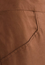 Load image into Gallery viewer, Ladies Brown 3/4 Cropped Linen Blend Plus Size Trousers