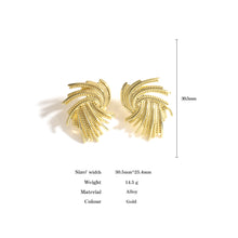 Load image into Gallery viewer, Ladies Elegant Bold Gold Unique Cut Irregular Twist Geometric Earrings