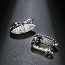 Load image into Gallery viewer, Ladies S925 Gold Silver Eye Shape Crystals Earrings