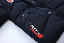 Load image into Gallery viewer, Kids Girls Boys Faux Furry Trim Detachable Hood Winter Coat