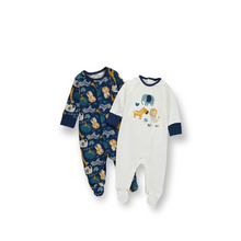 Load image into Gallery viewer, Unisex Baby Cute Safari Animal Prints Cotton Footie Sleepsuit