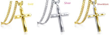 Load image into Gallery viewer, Unisex Luxury Infinity Smooth Layered Cross Pendant & Cuban Link Necklace Set