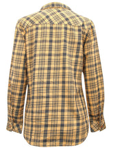 Load image into Gallery viewer, Ladies Ochre Pure Cotton Roll Sleeve Checked Shirt