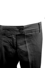 Load image into Gallery viewer, Black Linen High Rise Straight Leg Trousers