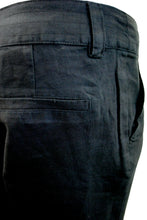Load image into Gallery viewer, Black Linen High Rise Straight Leg Trousers