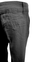 Load image into Gallery viewer, Black Linen High Rise Straight Leg Trousers