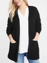 Load image into Gallery viewer, Ladies Long Line Open Front Pocket Long Sleeve Cardigan