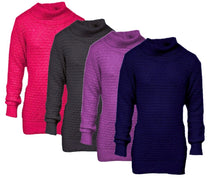 Load image into Gallery viewer, Girls Roll Neck Ribbed Cable Knitted Long Sleeve Warm Thick Sweater Jumper