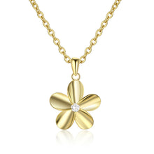 Load image into Gallery viewer, Ladies 925S Gold Sunflower Gemstone Pendant Necklace Set