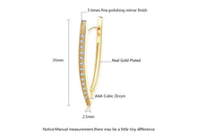 Load image into Gallery viewer, Medium V Shape Cubic Zirconia Hoop Earrings