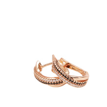 Load image into Gallery viewer, Ladies Rose Gold U Shape Crystals Inlay Natural Black White Zircon Clip Earrings