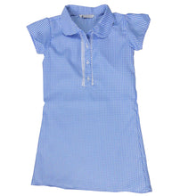 Load image into Gallery viewer, Girls Front Lace Buttoned Panel Collared Gingham School Dress
