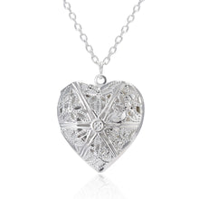 Load image into Gallery viewer, Ladies Sterling Silver Heart Perfume Dispenser Photo Locket Pendant & Chain