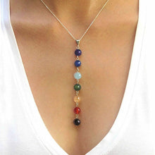 Load image into Gallery viewer, Ladies 7 Chakra Gem Stone Beads Pendant & Necklace