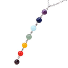 Load image into Gallery viewer, Ladies 7 Chakra Gem Stone Beads Pendant & Necklace