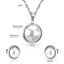 Load image into Gallery viewer, Ladies Silver Gold Chain & Pearl Necklace set
