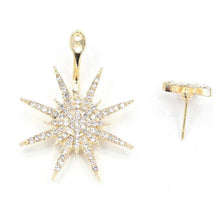 Load image into Gallery viewer, Ladies Crystal Rhinestone Big Double Six-pointed Star Earrings
