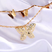 Load image into Gallery viewer, Gold Butterfly Charms MultiLayer Choker CutOut Butterfly Pendant Necklace