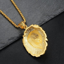 Load image into Gallery viewer, Unisex Gold Plated Hairy Lion Head Medusa Pendant & Chain