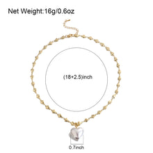 Load image into Gallery viewer, Ladies Gold Heart Link Chain Heart Pearl Pendant Necklace