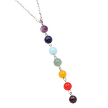 Load image into Gallery viewer, Ladies 7 Chakra Gem Stone Beads Pendant & Necklace