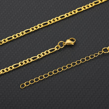 Load image into Gallery viewer, Ladies Gold 316L Stainless Steel Figaro Chain Anklets