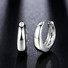 Load image into Gallery viewer, Ladies Small Silver Thick Circle Hoop Earring
