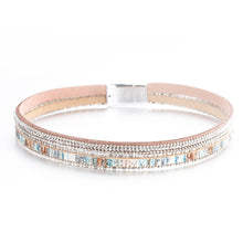 Load image into Gallery viewer, Ladies Vintage Boho Leather Rhinestone Multiple Layered Double Wrap Bracelet