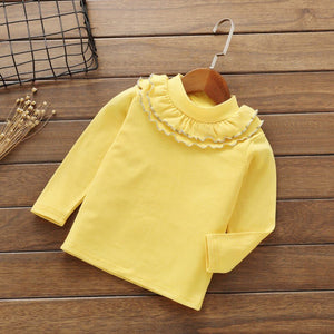 Yellow Two Layer Frill Neck Cotton Top