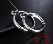 Load image into Gallery viewer, Ladies 925 Silver Medium Hoop Creole Hoop Earrings