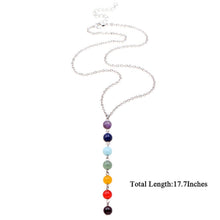Load image into Gallery viewer, Ladies 7 Chakra Gem Stone Beads Pendant & Necklace