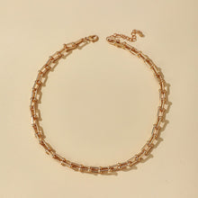 Load image into Gallery viewer, Ladies Thick 18ct Gold Plated U Joint Inter Link Chain Chunky Handchain