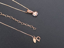 Load image into Gallery viewer, Ladies Rose Gold Minimalist Crystal Zircon Pendant Dainty Link Chain Necklace