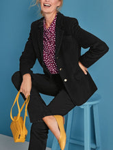 Load image into Gallery viewer, Ladies Black Pure Wool Darna Single Breast Blazer Jacket