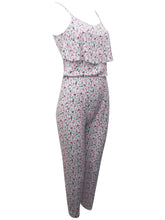 Load image into Gallery viewer, Girls White Multi Floral Printed Frill Soft Strappy Jumpsuits