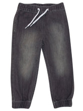 Load image into Gallery viewer, Boys Light Blue Grey Wash Elasticated Waist Cotton Cuffed Hem Jogger Denim Jeans