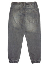 Load image into Gallery viewer, Boys Blue Grey Elasticated Waist Cotton Rich Crinkle Wash Denim Jeans