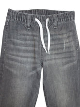Load image into Gallery viewer, Boys Blue Grey Elasticated Waist Cotton Rich Crinkle Wash Denim Jeans