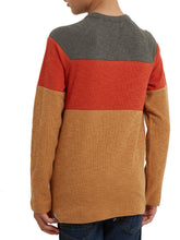 Load image into Gallery viewer, Boys Fat Face Brown Multi Large Stripes Supersoft Cotton Top