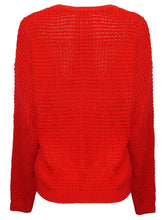 Load image into Gallery viewer, Ladies Red Festive Candy Cane 'X-MAS Loading' Knitted Jumper