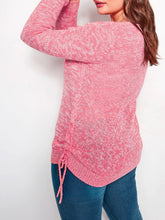 Load image into Gallery viewer, Ladies Coral Ruched Hem Knitted Jumper