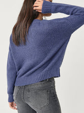 Load image into Gallery viewer, Ladies Blue Petronella Wool Blend Ribbed Knit Jumper