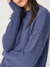 Load image into Gallery viewer, Ladies Blue Petronella Wool Blend Ribbed Knit Jumper